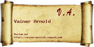 Vainer Arnold névjegykártya