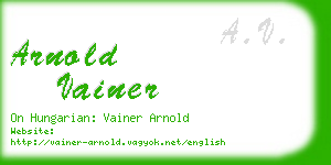 arnold vainer business card